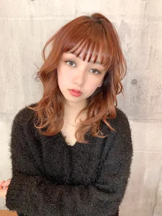 ミディアム カラー パーマ メンズ縮毛矯正 細谷碧海のヘアスタイル