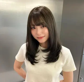 セミロング カラー 縮毛矯正/ mikaのヘアスタイル