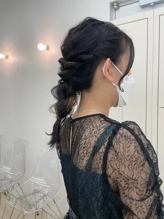 セミロング ヘアアレンジ CARELLY Rukaのマツエク・マツパデザイン