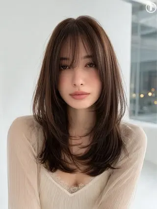 ロング 絶対綺麗な暖色カラー 🎯あります✨増渕✨のヘアスタイル