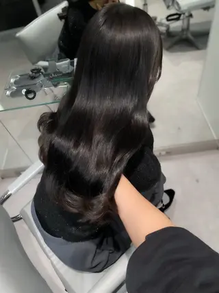 セミロング 透明感巻ける縮毛矯正 可愛いStyle杏琉のヘアスタイル