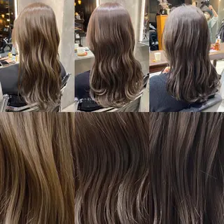 セミロング カラー 透明感カラー🌿 グレージュ🐺陽介のヘアスタイル