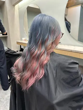 セミロング カラー ケアブリーチ特化✨/ 艶カラー/エクステのヘアスタイル