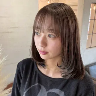 ミディアム カラー 艶感ベージュが得意♡ 田島千愛のヘアスタイル