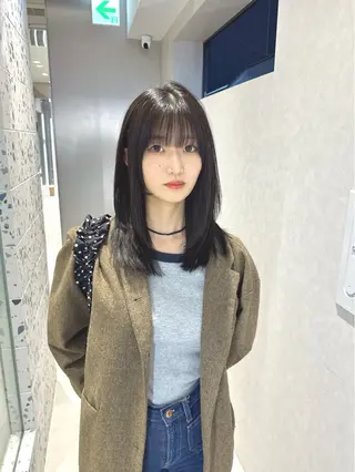 セミロング カラー 矢野 晃平のヘアスタイル