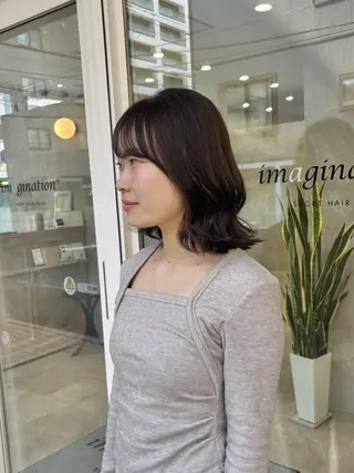 ミディアム カラー 韓国ヘアケアブリーチ 莉奈のヘアスタイル