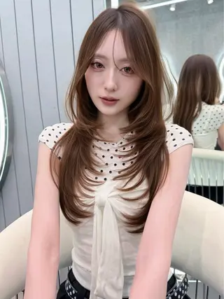 セミロング カラー 大宮 縮毛矯正🩶 レイヤー 柏崎颯刀のヘアスタイル