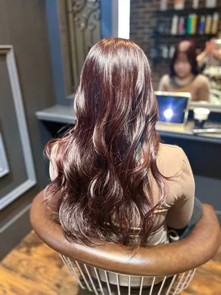 セミロング カラー ヘアアレンジ 梅木李奈🕊️ レイヤー透明感カラーのヘアスタイル