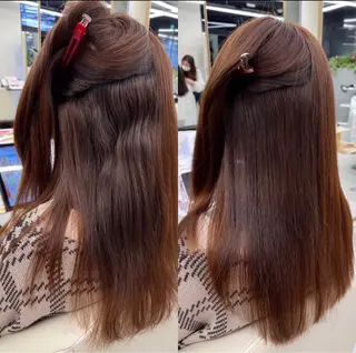 セミロング 梶 久菜乃のヘアスタイル