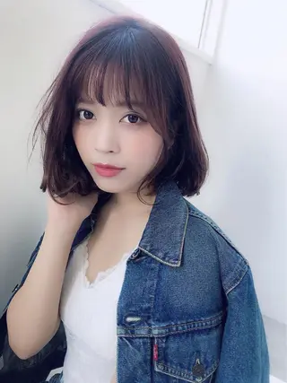 セミロング カラー ヘアアレンジ 🥞ベージュ系カラー 【すずきりほ】🥞のヘアスタイル