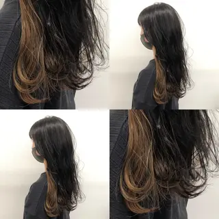 ロング カラー パーマ ヘアアレンジ メンズ キッズ ネイル 上品＆韓国風 🥀海心🥀のヘアスタイル