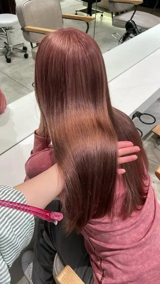 カラー hana🍑 ブリーチなしピンクのヘアスタイル
