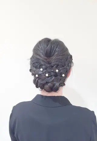 セミロング ヘアアレンジ un 溝の口 伊豆本のマツエク・マツパデザイン