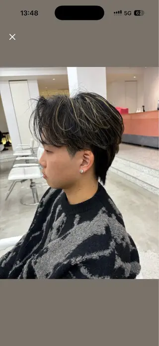 ショート カラー パーマ メンズ 久富 飛義のヘアスタイル