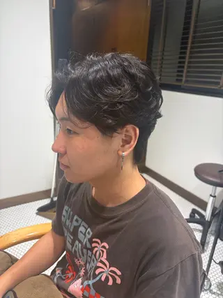 パーマ メンズ ボブ&寒色🎐ᩚ 短髪 COCOROのヘアスタイル
