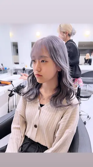 セミロング カラー パーマ ヘアアレンジ メンズ 上品＆韓国風 🥀海心🥀のヘアスタイル