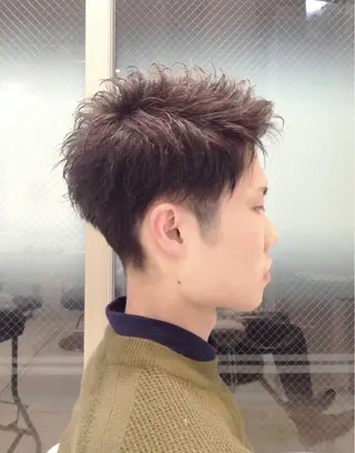 ショート パーマ メンズ レイヤーカット ショート/宮本洋介のヘアスタイル