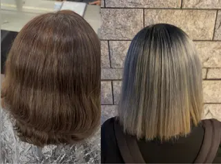 ミディアム 柏木 陽彩 カラー・縮毛モデルのヘアスタイル