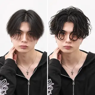ショート カラー パーマ ヘアアレンジ メンズ メンズメッシュパーマ 😈 RIKU渋谷のヘアスタイル