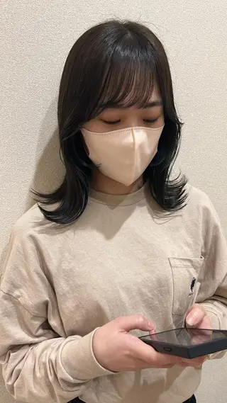 ミディアム カラー 外国人対応 佐久間のヘアスタイル