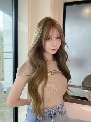 ロング ミルクティー/韓国ヘ アHaruka🎀のヘアスタイル