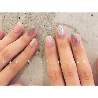 ショート カラー ネイル マツエク・マツパ illum hicariのネイルデザイン