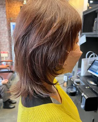 ミディアム カラー パーマ ヘアアレンジ メンズ キッズ ネイル マツエク・マツパ アイブロウ 久木原 ゆりのヘアスタイル