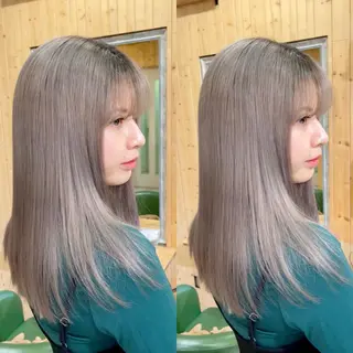 セミロング ハイトーン belle ナホのヘアスタイル