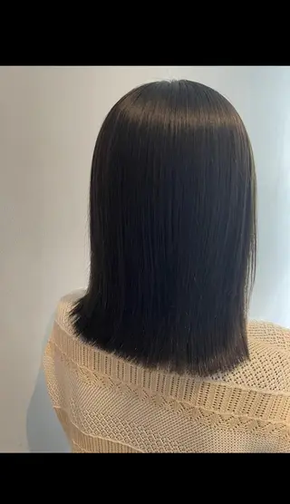 パーマ カラー ミディアム パピヨンロゼ 髪質改善/酸性のヘアスタイル