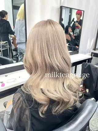 セミロング カラー エクステ🩵ブリーチ 韓国ヘア🩵KAEのヘアスタイル