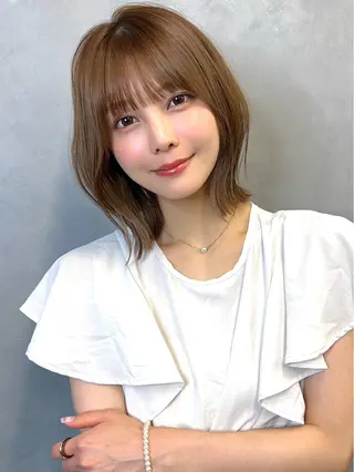 ショート カラー ボブ/レイヤー /植原健太のヘアスタイル