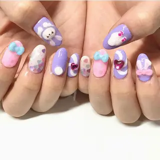 ネイル 渋谷／チップ長さ出し 👑アプレgel-xのネイルデザイン