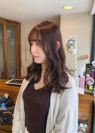 セミロング カラー 矢野 晃平のヘアスタイル