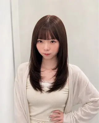 ロング カラー 𓏸レイヤー髪質改善 透けカラーカノン🫧のヘアスタイル