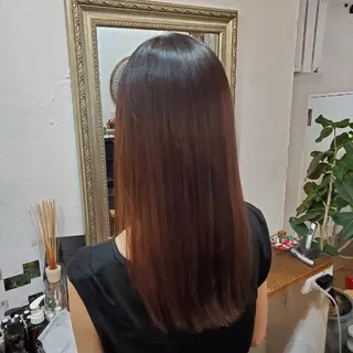 ロング カラー パーマ 韓国風レイヤーカット 上手く丁寧早い/マツのヘアスタイル