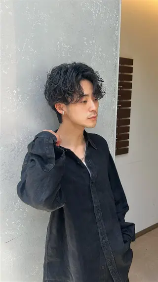 パーマ メンズ 湯浅禅也/プードル /波巻きパーマ/栄のヘアスタイル