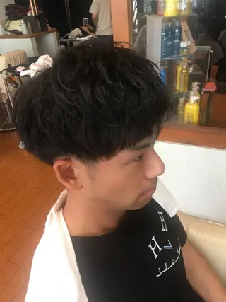 ショート カラー パーマ ヘアアレンジ メンズ men's特化　石井 貴章のヘアスタイル