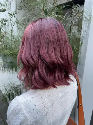 ミディアム カラー ヘアアレンジ ピンク・ベージュ🩰 カラー🫧とらのヘアスタイル