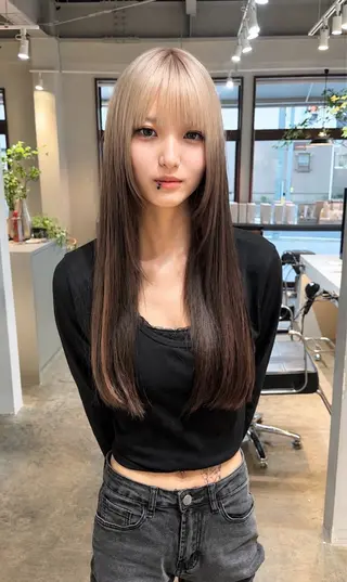 セミロング 似合わせレイヤー 手塚亮汰のヘアスタイル