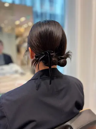 ミディアム ヘアアレンジ 🌼銀座コテ巻き風パ ーマ🌼いでいあやのヘアスタイル