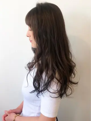 ロング カラー パーマ ダメージレスサロン✨ kayo🌱のヘアスタイル