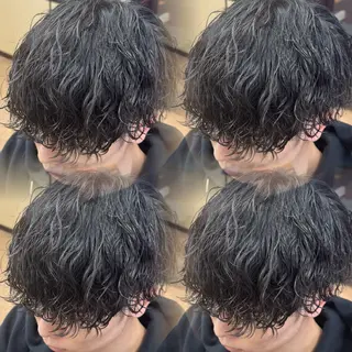 ミディアム メンズ 焼津メンズパーマ特化 大石雄生のヘアスタイル