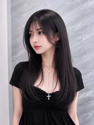 ロング カラー ヘアアレンジ 🖤kana韓国ヘア 艶髪カラー特化🖤のヘアスタイル