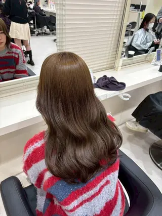 カラー *ブリーチなし🤎 透明感カラー🤎のヘアスタイル