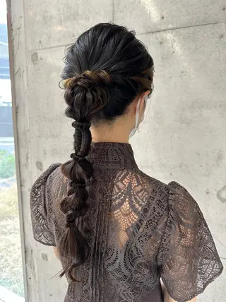 ロング ヘアアレンジ はやしほのか｜ マンツーマン美容師のヘアスタイル
