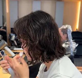 ミディアム パーマ ヘアアレンジ 艶髪/ボブモデル 募集🫧Terukaのヘアスタイル