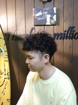 ショート メンズ パーマ 岡林 選のヘアスタイル