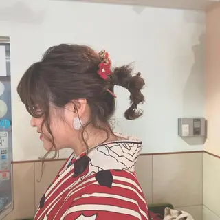 ミディアム カラー パーマ ヘアアレンジ 加藤 綾華のヘアスタイル