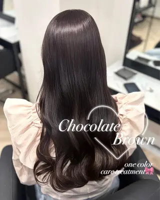 ロング カラー 𝒎𝒐𝒆🩰 名駅/ヘアメ/暖色♡のヘアスタイル