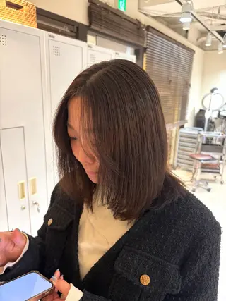 ミディアム れん/大阪美容室 縮毛矯正/髪質改善のヘアスタイル